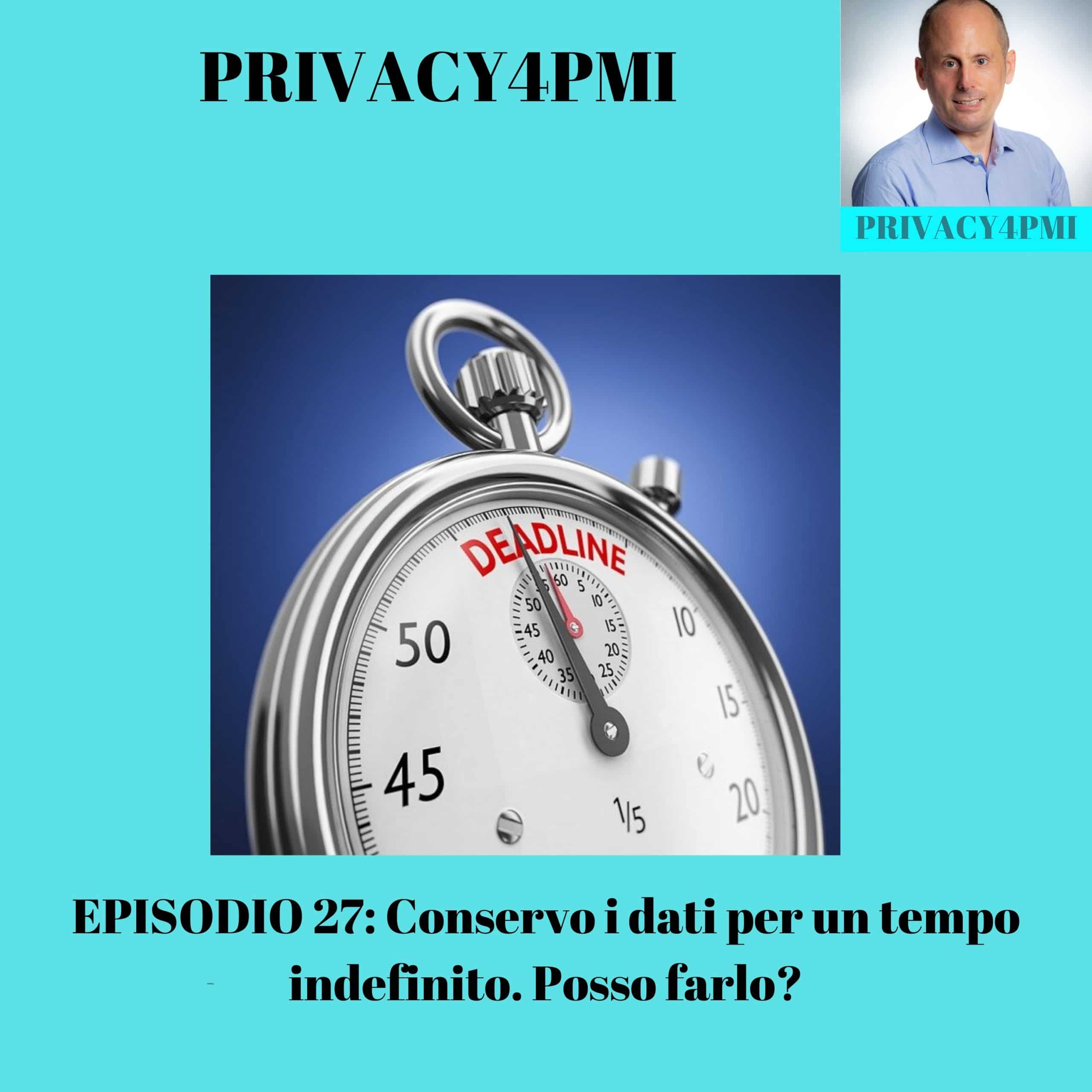 Conservazione dei dati e GDPR: come comportarsi? Lo spiega Edoardo Facchini, consulente privacy in questo Episodio 27 del suo podcast Privacy4PMI https://www.spreaker.com/user/11431935/episodio-27-conservo-i-dati-per-un-tempo